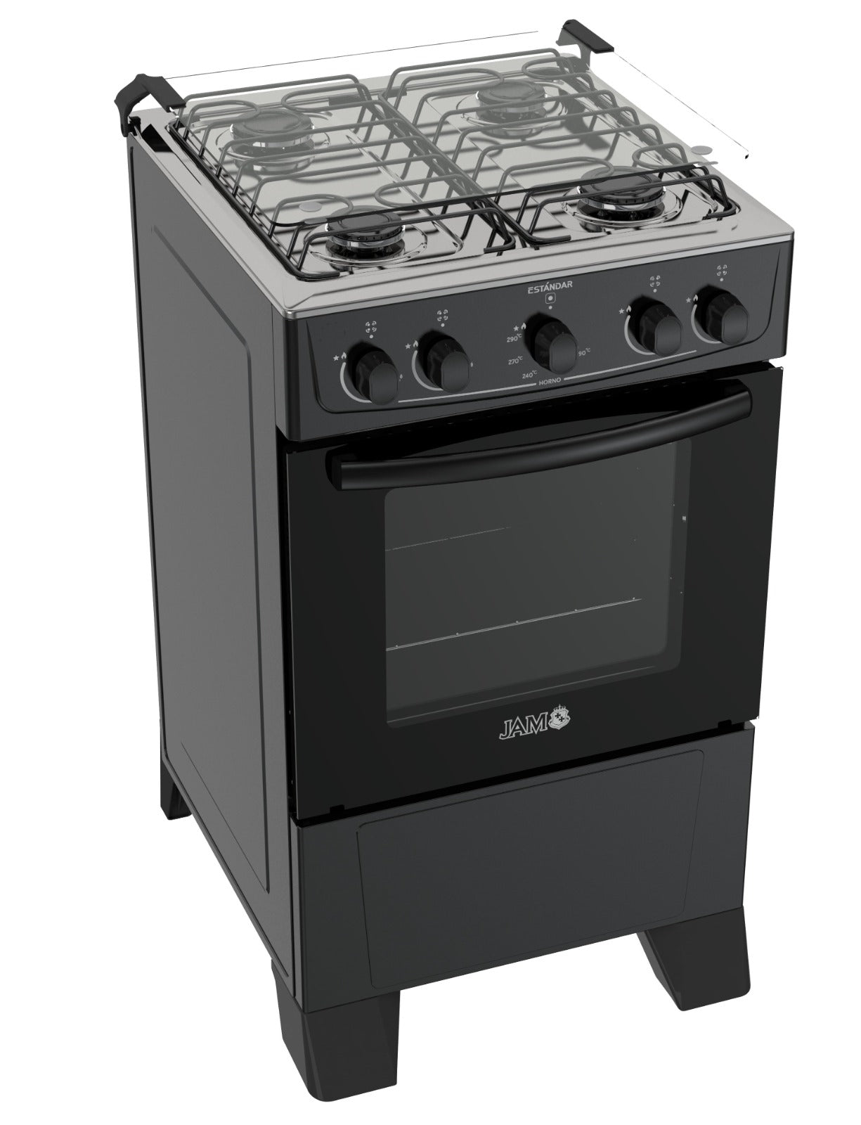 COCINA JAM STANDARD 4H A GAS NEGRA
