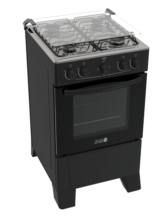 COCINA A GAS JAM 4H CON HORNO ELECTRICO NEGRO
